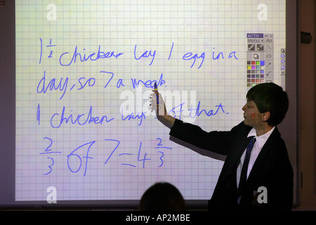 Mathematics lesson at Colyton Grammar School in Devon UK Stock Photo