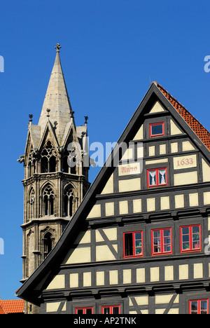 Liebfrauenkirche and ancient papermill, Arnstadt, Thuringia, Germany Stock Photo