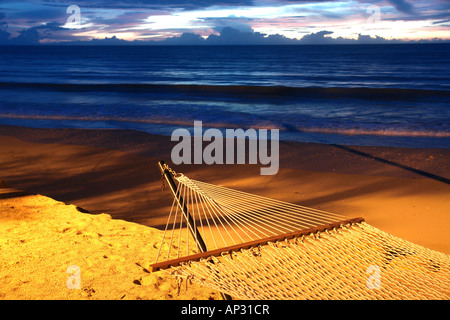 Hammock at the beach of  Khao Lak, Kao Lak, Sunset, Thailand, Asia Stock Photo