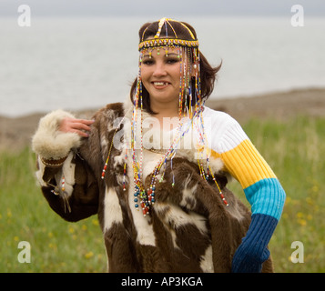 Koryak native people of Ossora village from Kamchatka peninsula, Russia Stock Photo