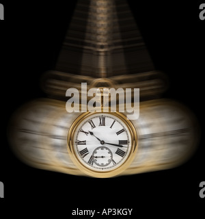 Concept image depicting Time and Motion on a black background Stock Photo