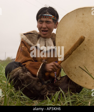 Koryak native people of Ossora village from Kamchatka peninsula, Russia Stock Photo