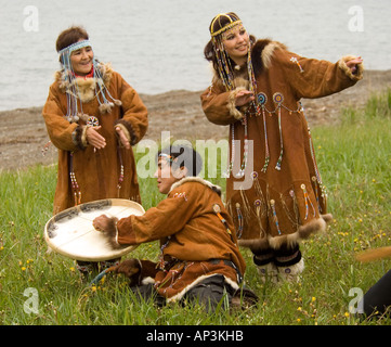 Koryak native people of Ossora village from Kamchatka peninsula, Russia Stock Photo