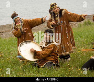 Koryak native people of Ossora village from Kamchatka peninsula, Russia Stock Photo