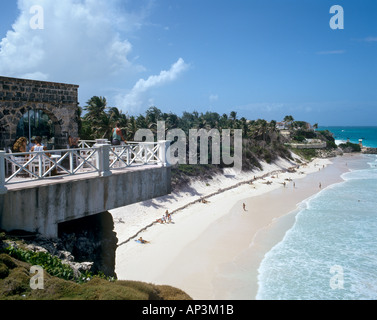 View over Crane Beach in 1993, South East Coast, Barbados, Lesser Antilles, West Indies, Caribbean Stock Photo