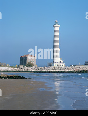Lighthouse on Lido de Jesolo beach, Venetian Riviera, Veneto, Italy Stock Photo