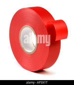 Roll of red electrician tape Stock Photo
