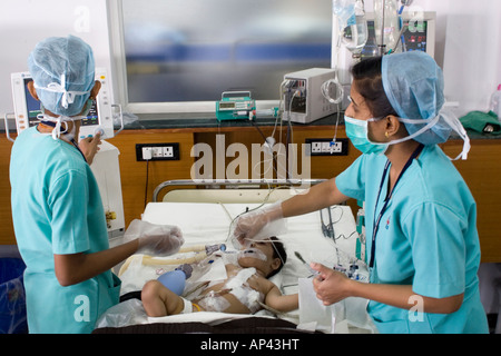 Nurses work in the Pediatric Intensive Care Unit (PICU) of the Narayana ...