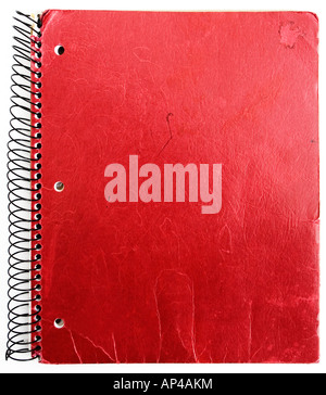 old red notebook isolated against white background Stock Photo