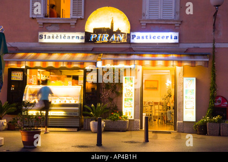 Ice Cream parlour Piran Slovenia Balkans Europe Stock Photo