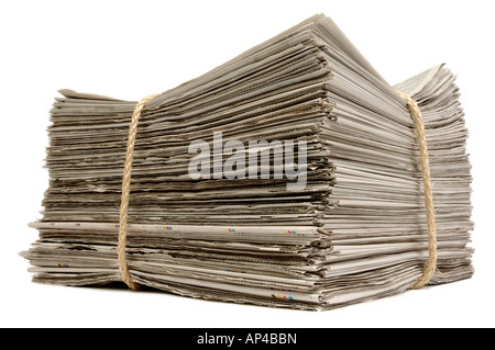 Stack of old newspapers Stock Photo