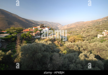 CRETE, GREECE. The picturesque hilltop village of Kefali in the far west of Hania province. Stock Photo
