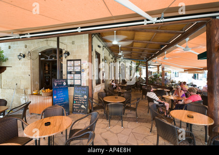 Street Cafe in Town Centre, Polis, North West Coast, Cyprus Stock Photo