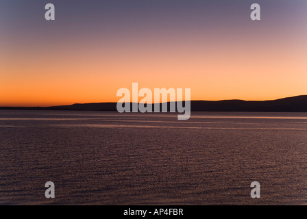 dh Sunset SCAPA FLOW ORKNEY Islands of Hoy purple blue orange sundown tranquil calm seascape sea sky peaceful water