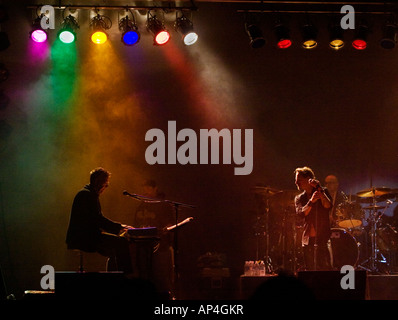 BRETT SCALLIONS sings for RAY MANZAREK RIDERS OF THE STORM with members of the band THE DOORS MONTEREY POP FESTIVAL 2007 CALIFOR Stock Photo