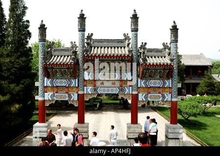 A Pai Lou, a traditional decorative gate, in the Summer Palace. Beijing, China. Stock Photo