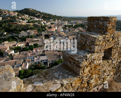 Aerial view of Begur in Catalonia, Spain, seen from the castle walls Stock Photo