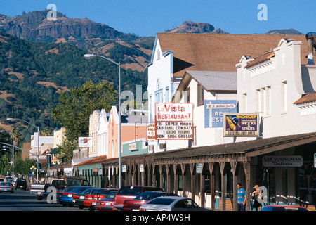 Main Street in Calistoga in the Napa Valley California USA Stock Photo