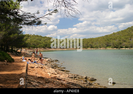 Telascica Bay and Lake Mir, Kornati National park Croatia, above sea level lake suitable for bathing Stock Photo