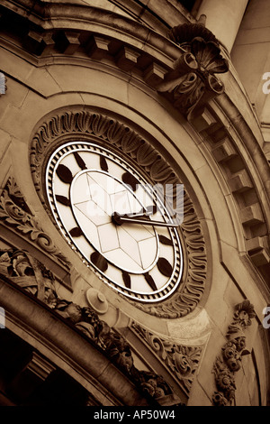Public Clock On A Building, St Ann's Square, Manchester City Centre UK Stock Photo