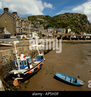 UK Wales Gwynedd Barmouth boats in the harbour Stock Photo