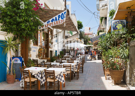 Taverna in the resort centre near to the harbour, Aghia Galini, South Coast, Crete, Greece Stock Photo