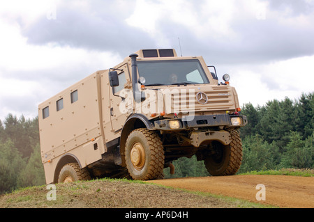 mercedes unimog being driven off road Stock Photo