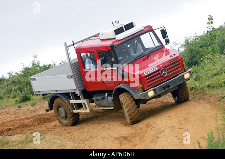 mercedes unimog being driven off road Stock Photo