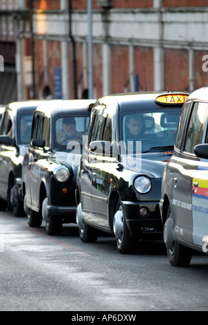 London taxi rank, Waterloo Station, London United Kingdom Stock Photo