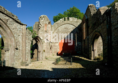 the ruin of Capel y Ffin Monastery church in the black Mts of mid wales Stock Photo