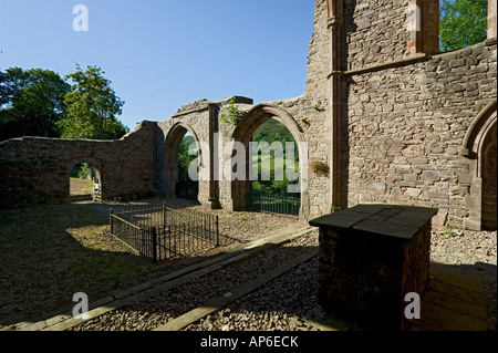 the ruin of Capel y Ffin Monastery church in the black Mts of mid wales Stock Photo