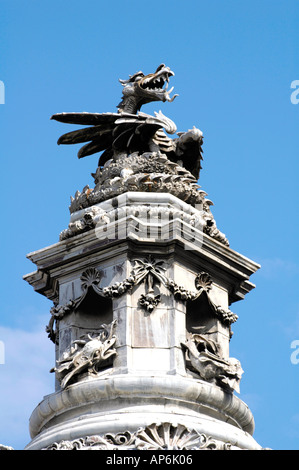 Dragon on top of Cardiff City Hall opened in 1904 South Wales UK Stock Photo