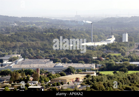 General view showing industrial areas at New Inn near Pontypool South Wales UK Stock Photo
