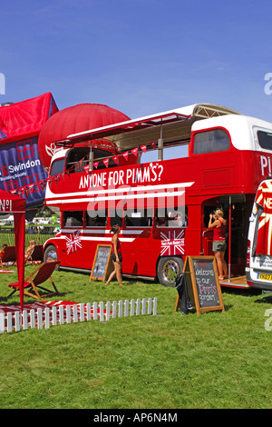 London Routemaster Red bus promoting Pimms Stock Photo