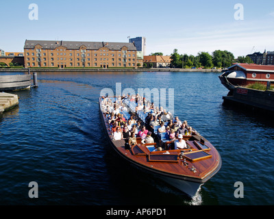 Copenhagen, trip boat at Inderhavnen, inner habour Stock Photo