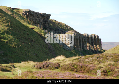 Old Kilns from Iron Ore Mining, on Chimney Bank, in Rosedale, North Yorkshire England Britain UK United Kingdom Stock Photo