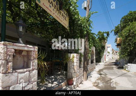 Taverna in Old Town, Apano Stalos, near Chania, Crete, Greece Stock Photo