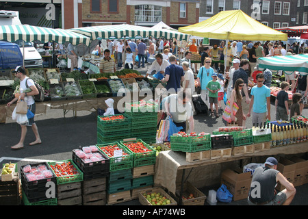 Farmers market in Marylebone, London, England Stock Photo