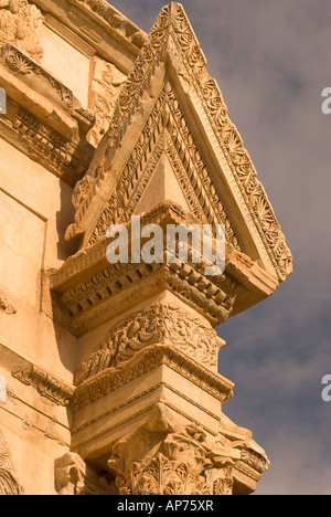 Detail of Arch of Septimius Severus Leptis Magna Libya Stock Photo