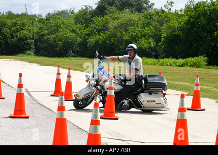 motorcycle police obstacle course training alamy