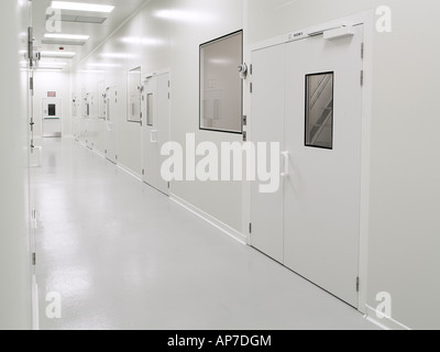Pharmaceutical Biotech Sterile Clean Room Hallway, Philadelphia, USA Stock Photo