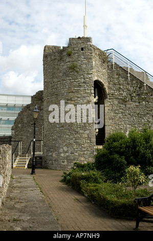 Arundel Tower also given the nickname Windwhistle Tower was built in 1290 as part of the defensive town walls, Southampton Stock Photo