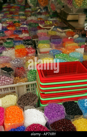 Bags of semi-precious gems, Sham Shui Po, Hong Kong Stock Photo
