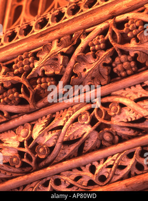 Partrishow St Issui's Church Detail of medieval wooden rood screen Brecon Beacons National Park Powys Wales UK Stock Photo