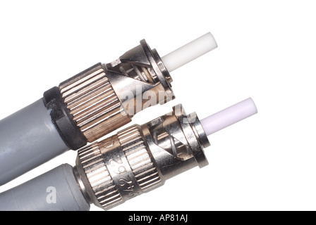 Fiber optic ST connectors Stock Photo