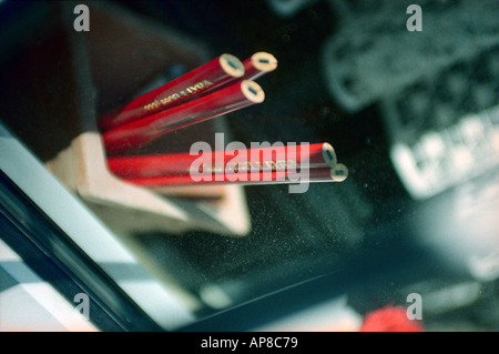 High angle view of pencils Stock Photo