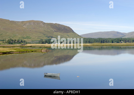 Reflections on the British Aluminium Spey Dam Glen Shero. Laggan. Scotland.  XPL 3454-377 Stock Photo