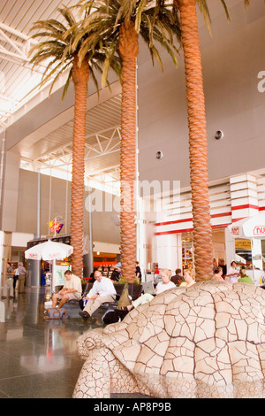 fake palm trees in McCarran International Airport Las Vegas Nevada Stock Photo