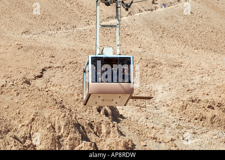 Israel Masada The cablecar ascending to the mountain top Stock Photo