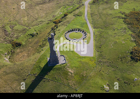 An aerial view of Lewis War Memorial, Stornoway on the Isle of Lewis in the Western Isles, Scotland Stock Photo